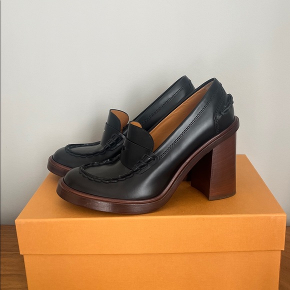 Tod’s heeled pumps loafers leather chunky platform NWB - Picture 7 of 10